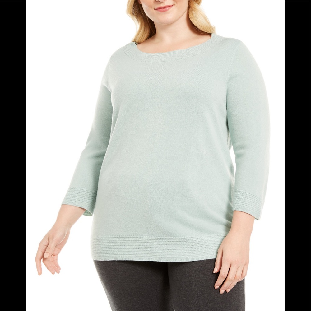 🍇🆕Karen Scott Aqua Sweater